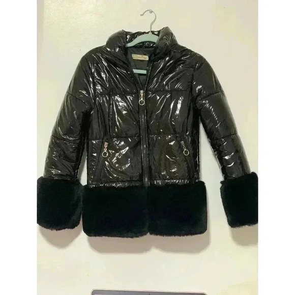 women's KARTINKA design Puffer jacket with Faux Fur Detail 20% COTTON SIZE 26 XS - Picture 4 of 12